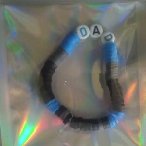 Blue and Black Beaded Bracelet
